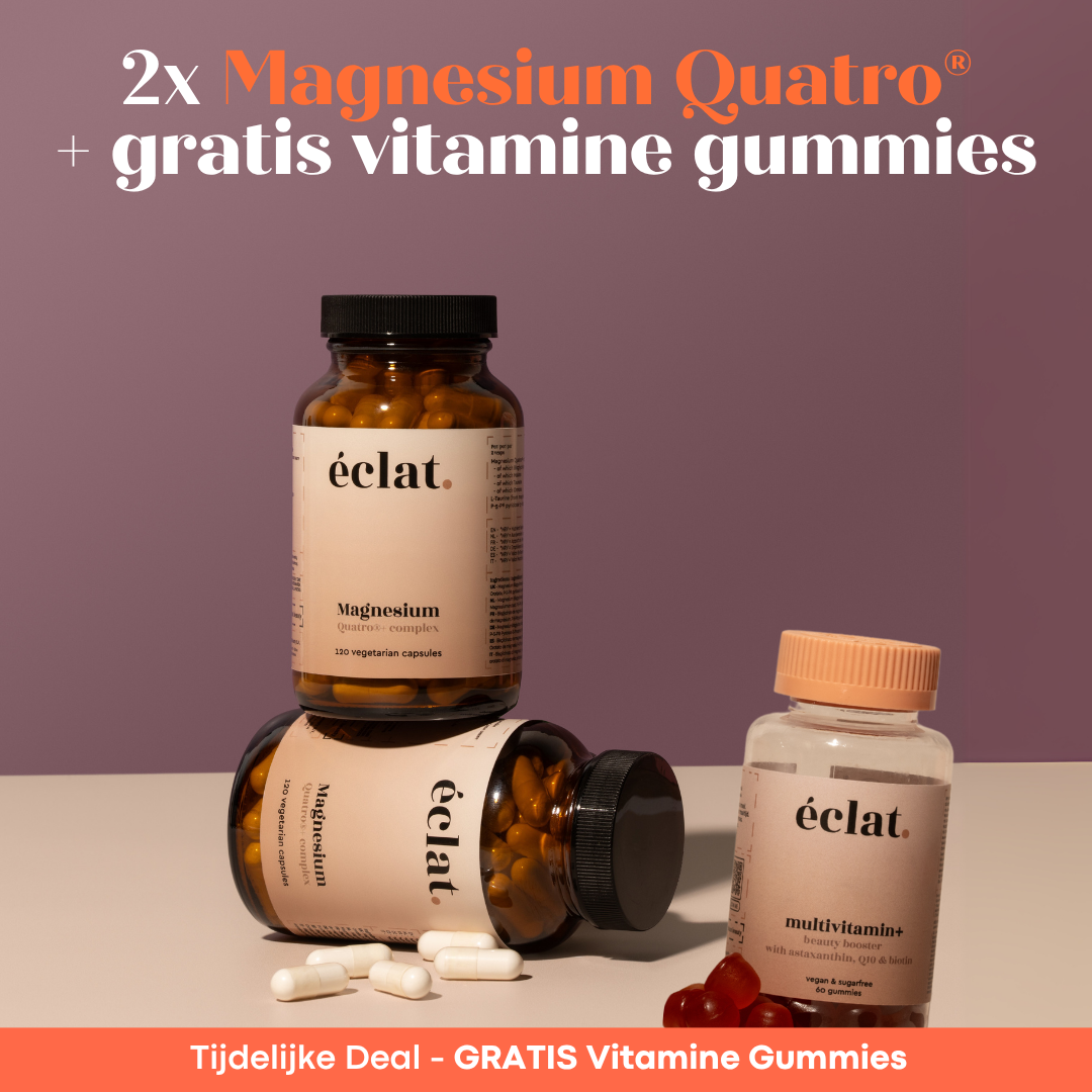 Magnesium Bundel Deal: 2x Magnesium Quatro® Complex+ GRATIS vitamine Gummies