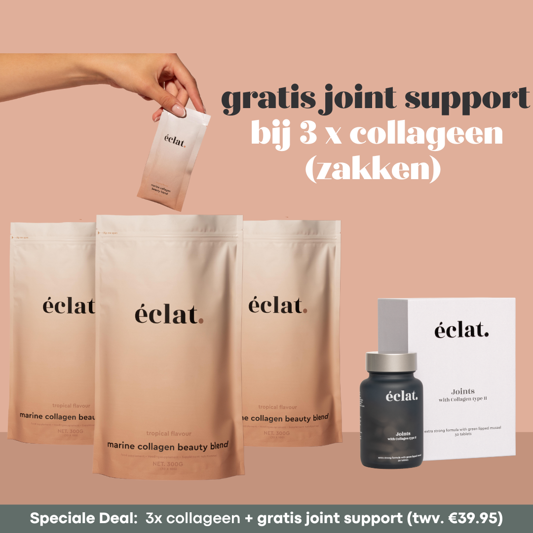 Tijdelijke Vaderdag Deal: (3x) Marine Collageen zakken + GRATIS Joint Support met collageen type II en Groenlipmossel