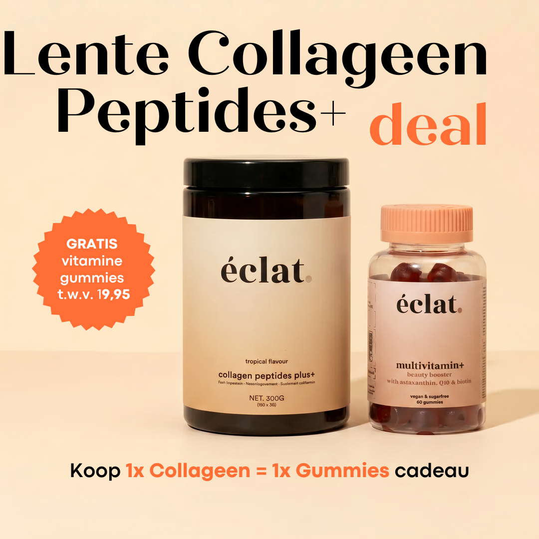 Lente Glow deal: Collageen Peptides+ en GRATIS Vitamine Gummies (met beauty booster voor haar, huid en nagels)