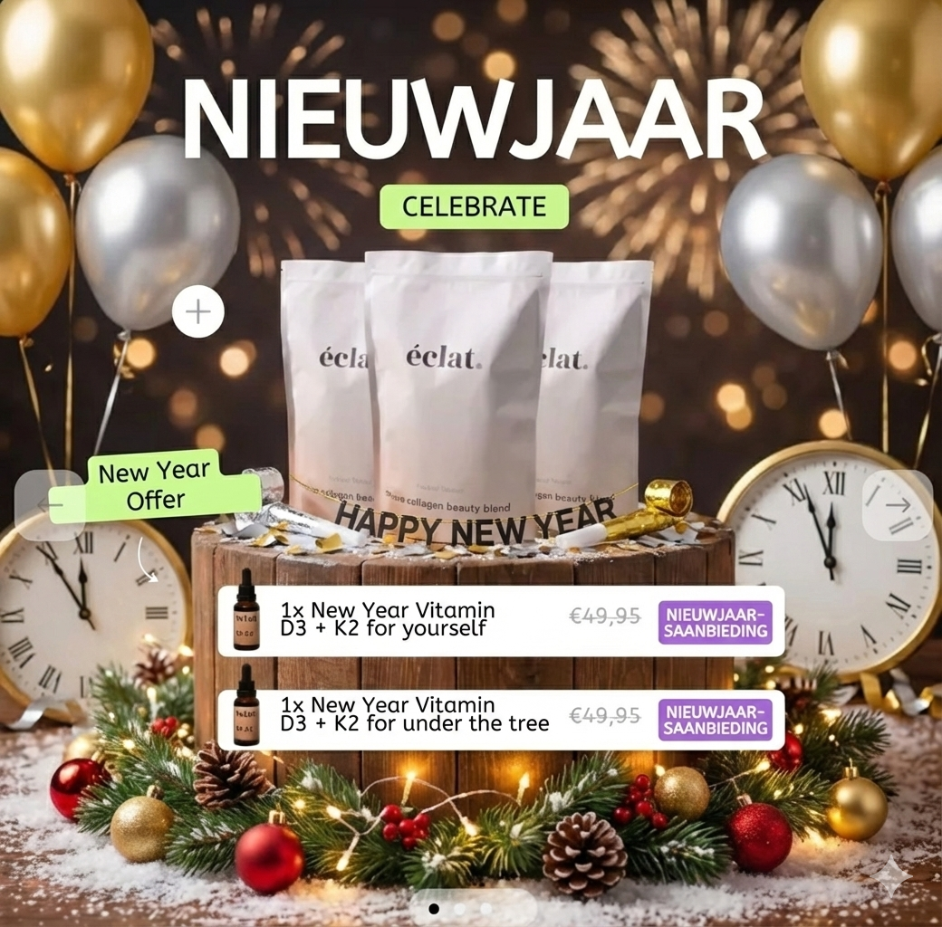 Goede gewoonte 2026 - voor jou & een ander: 3 x Marine Collageen & 2 x Jaarvoorraad Vitamine D3