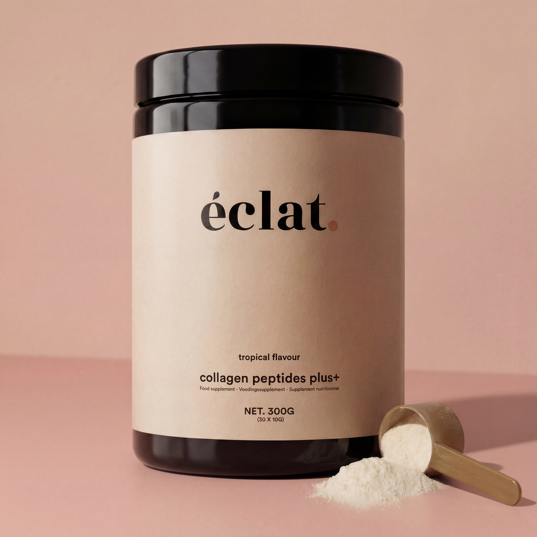 Collagen Peptides Plus+ (pot - 300 gram - 30 doseringen - rund - tropical)