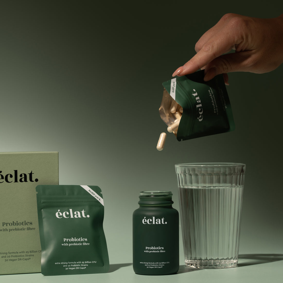 Pre & Probiotica Complex met 25miljard CFU en 10 probiotische Stammen (1x) + (1x) Navulverpakkingen