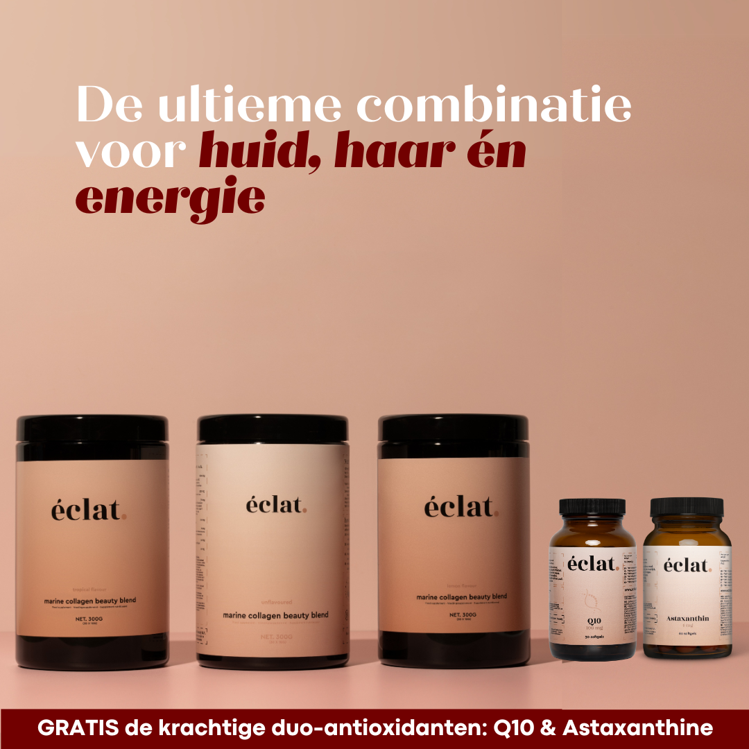 Z. Black Friday 3 smaken deal:  Vis Collageen (pot - 300 gram - 30 doseringen - citroen, smaakloos en tropical) + Q10 + Astaxanthine