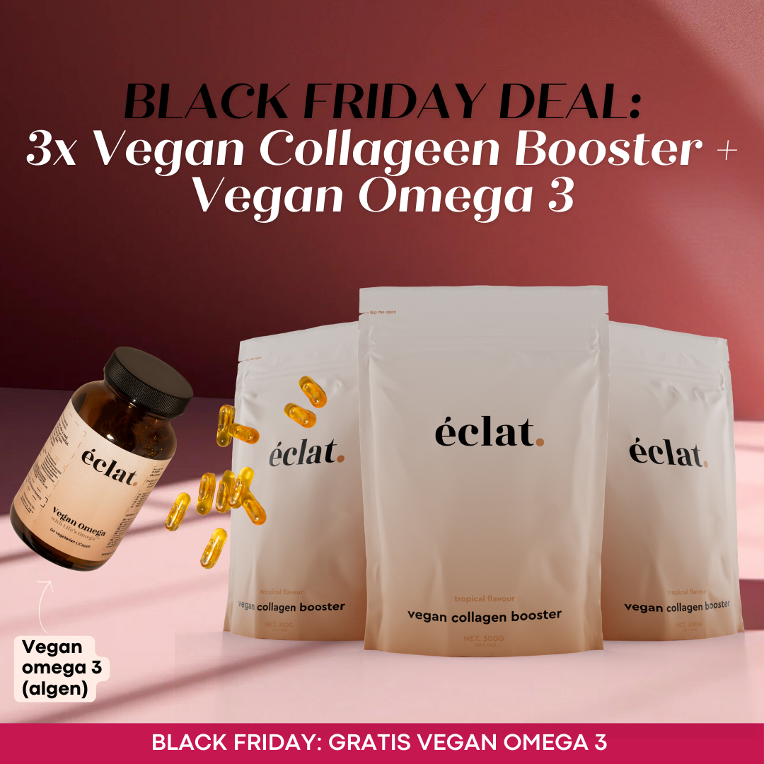 Black Friday Vegan Flash Sale: Vegan Collageen Booster (3x) + Vegan Omega 3 (Algenolie)