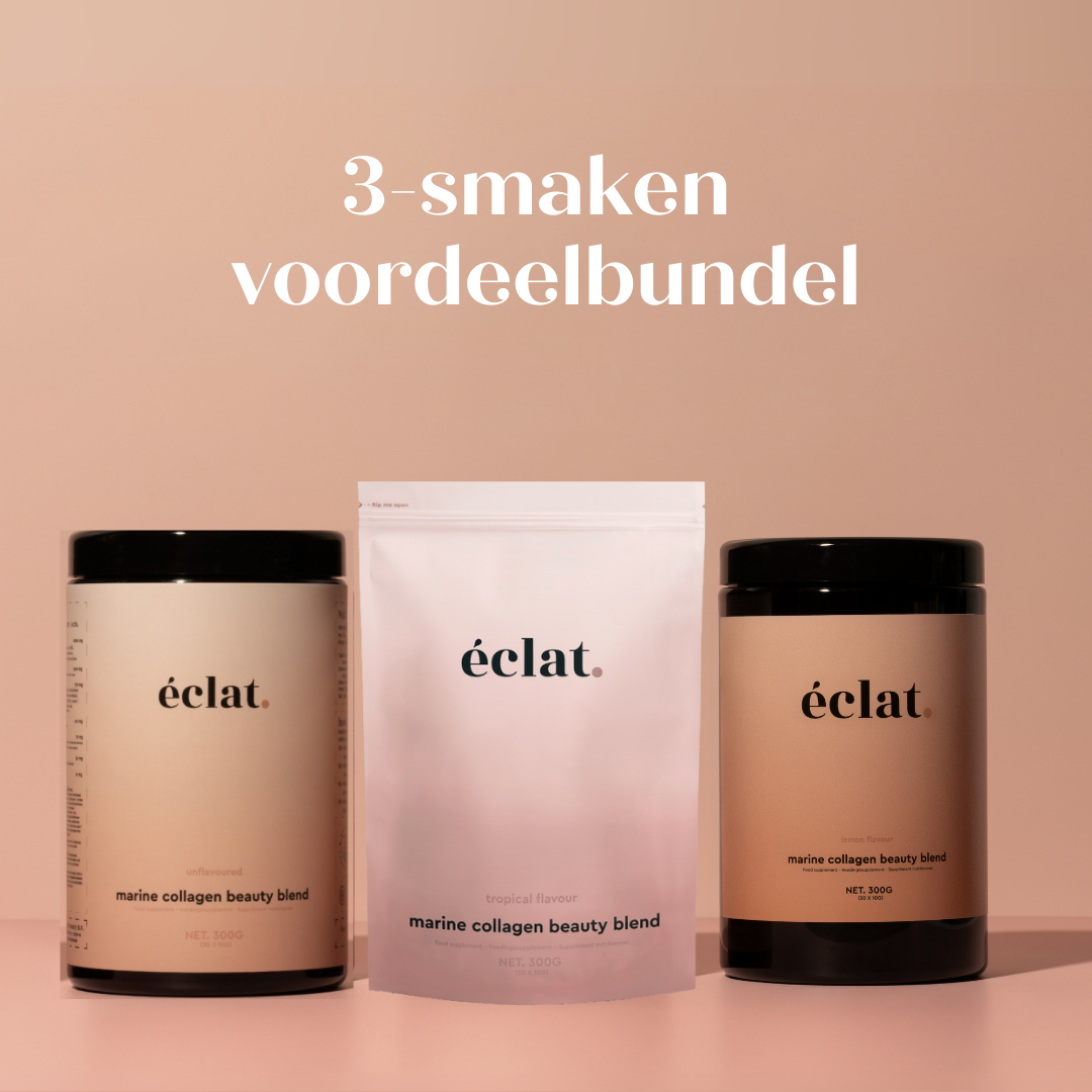 3 smaken voordeelbundel: Vis Collageen (tropical sachets, potten citroen en smaakloos)