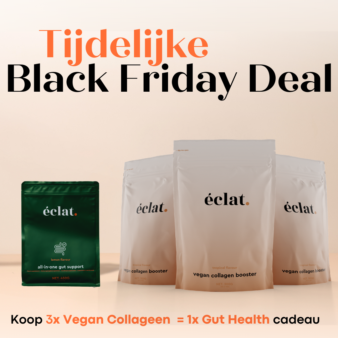 Black Friday Deal Gut-Support Vegan: Vegan Collageen Booster (3x) + All-in-one Gut Support (450 gram) - lemon flavour