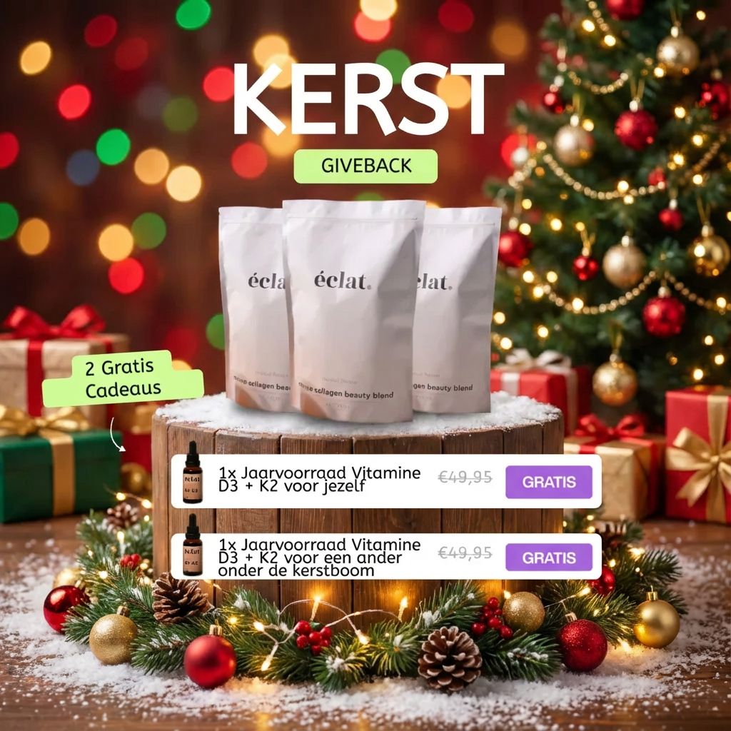 Kerstdeal Marine - voor jou &amp; een ander: 3 x Marine Collageen &amp; 2 x Jaarvoorraad Vitamine D3