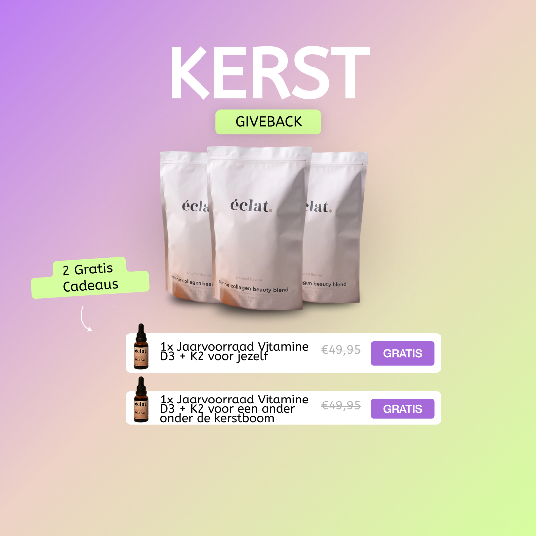 Kerstdeal Marine - voor jou &amp; een ander: 3 x Marine Collageen &amp; 2 x Jaarvoorraad Vitamine D3