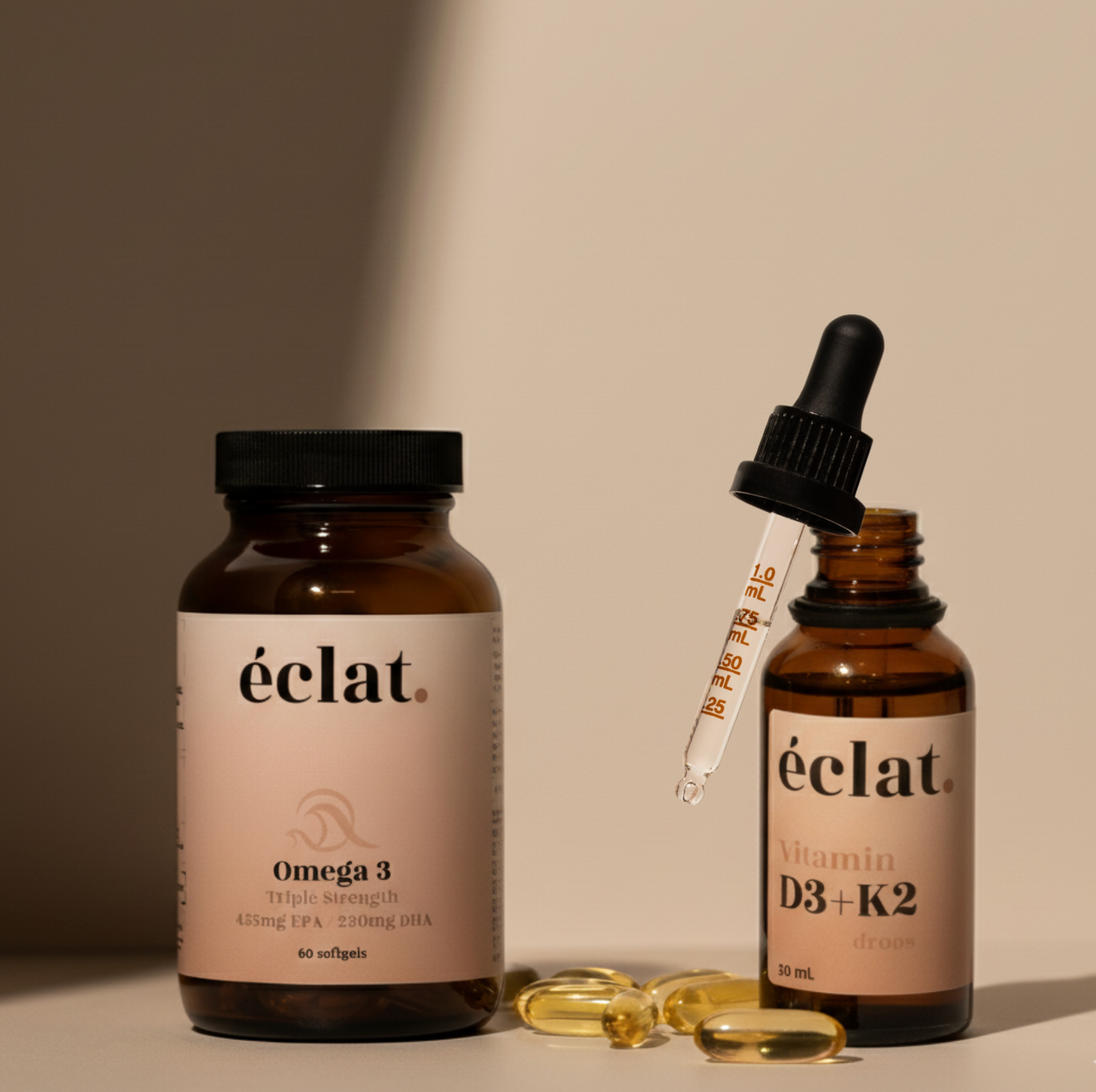 Omega 3 (Triple Strength) + Jaarvoorraad Vitamine D3 + K2 druppels