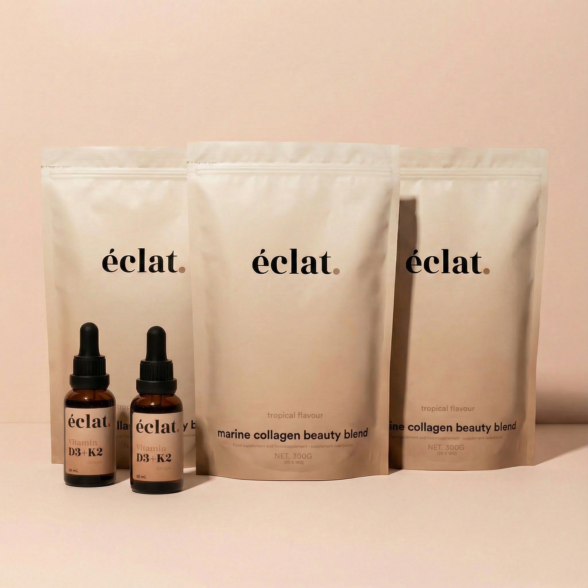 Kerstdeal Marine - voor jou &amp; een ander: 3 x Marine Collageen &amp; 2 x Jaarvoorraad Vitamine D3