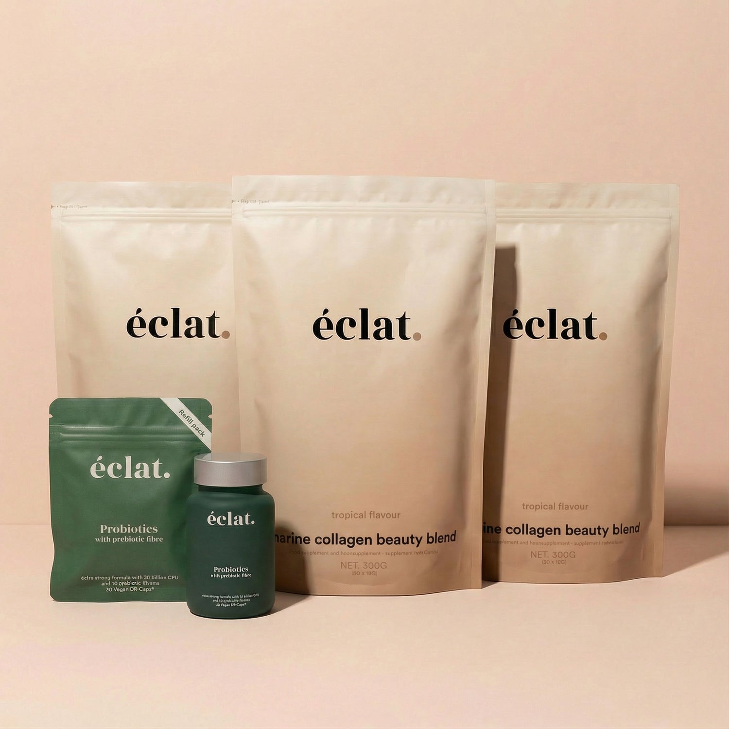 Kerstdeal Marine - 3x Marine Collageen + Pre &amp; Probiotica Complex + Navulverpakking