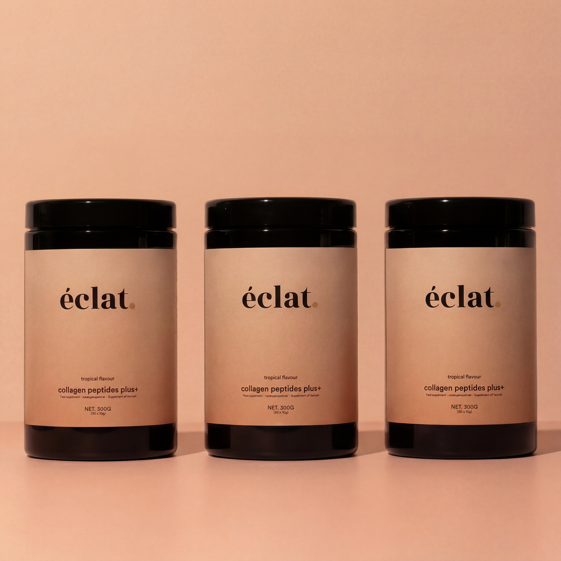 Collagen Peptides Plus+ (pot - 300 gram - 30 doseringen - rund - tropical) - 3x