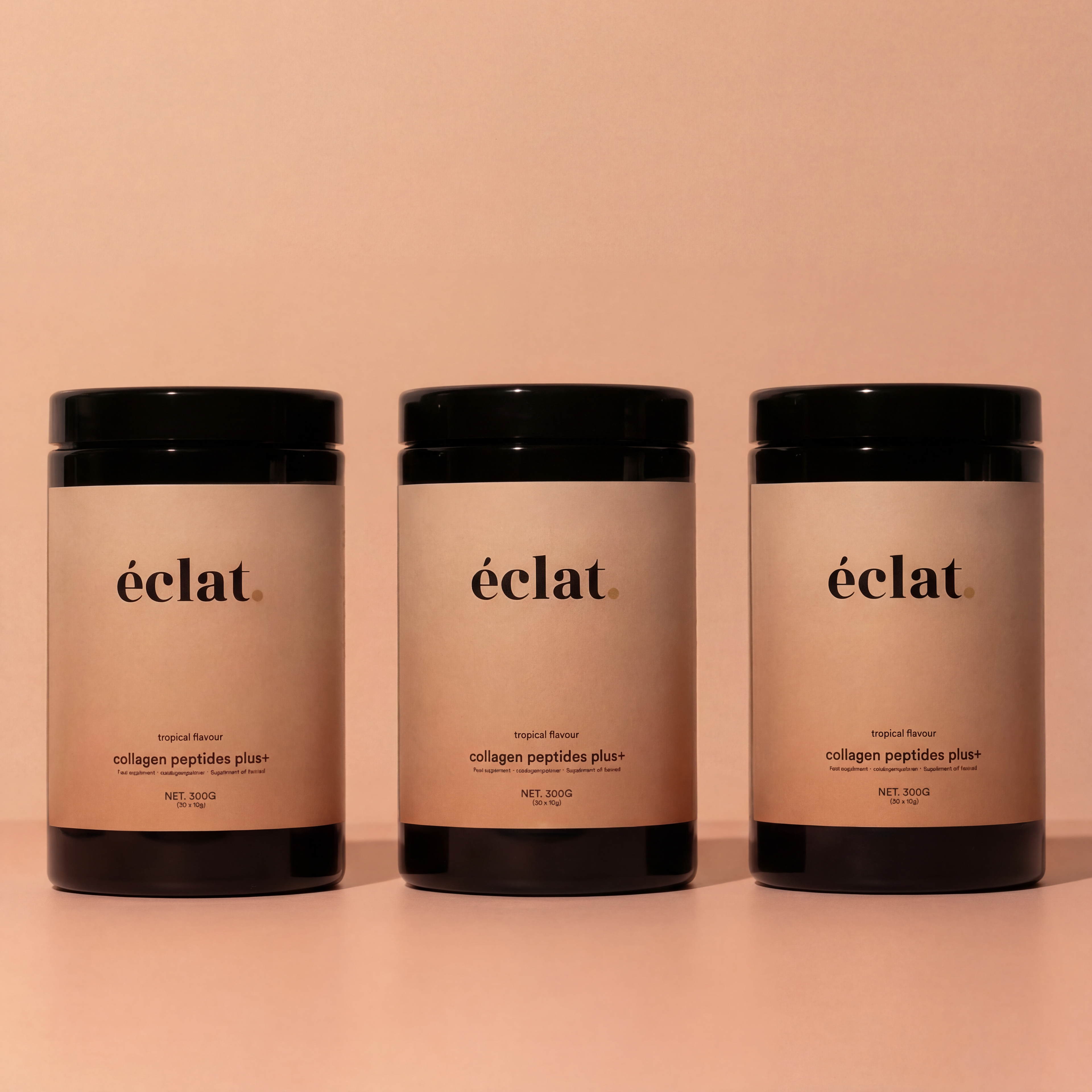 Collagen Peptides Plus+ (pot - 300 gram - 30 doseringen - rund - tropical) - 3x