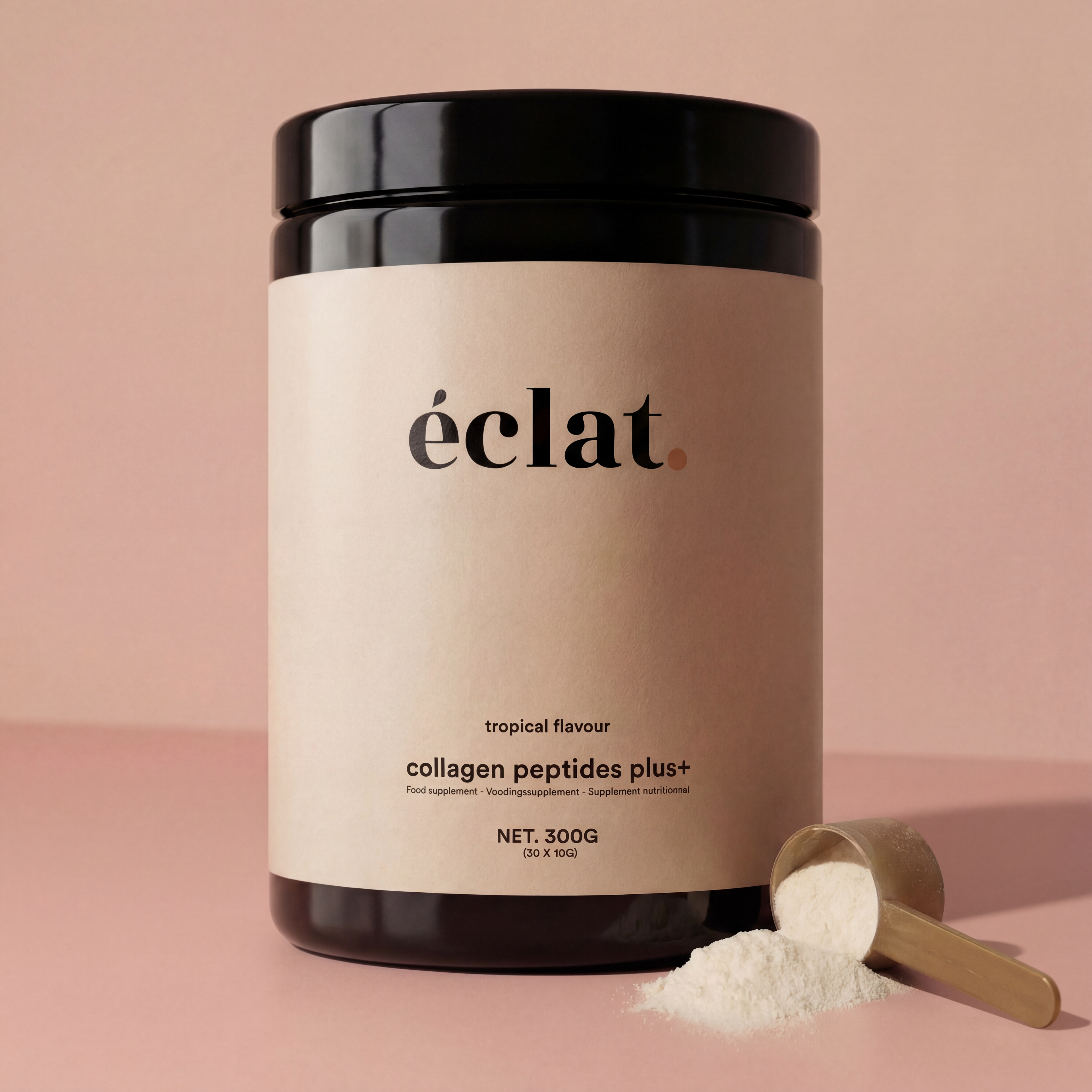 Collagen Peptides Plus+ (pot - 300 gram - 30 doseringen - rund - tropical)